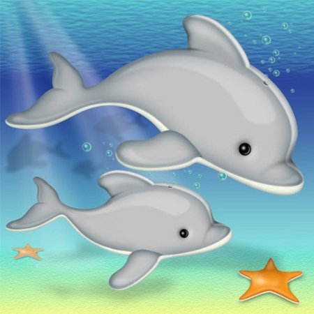 Морские животные для детей Дельфин