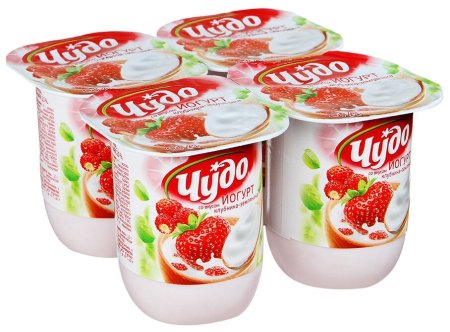 Йогурт чудо клубника, 2,5% 125г