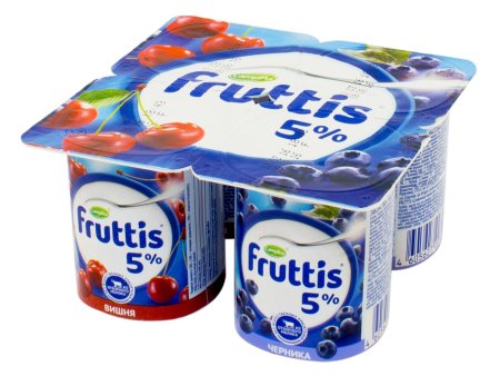 Йогурт «Фруттис», 5%, вишня-черника, 115 г