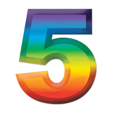Цифра 5 цветная
