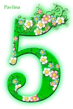 Цифра 5 цветная