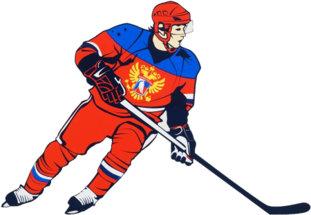 Хоккеист на прозрачном фоне