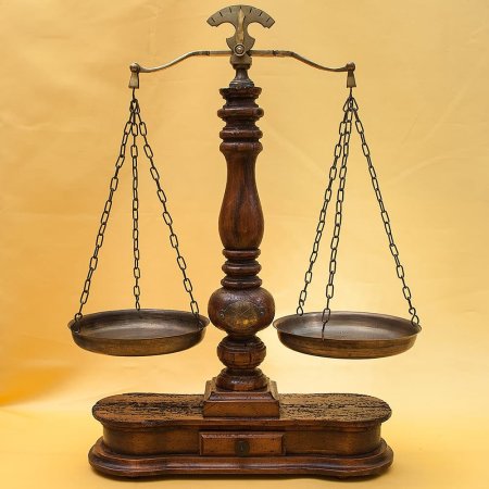 Старинные весы с чашами