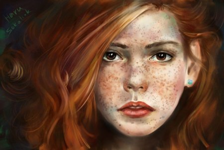 Портрет рыжей девушки