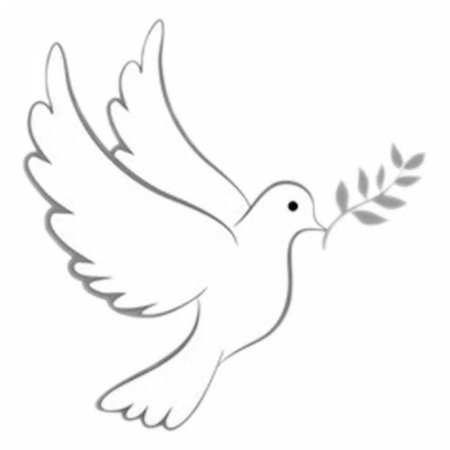 Голубь с веткой в клюве