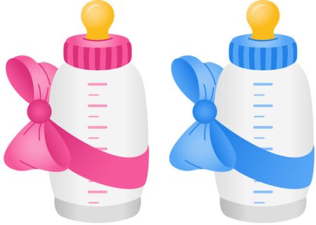 Бутылочка детская мультяшная для печати