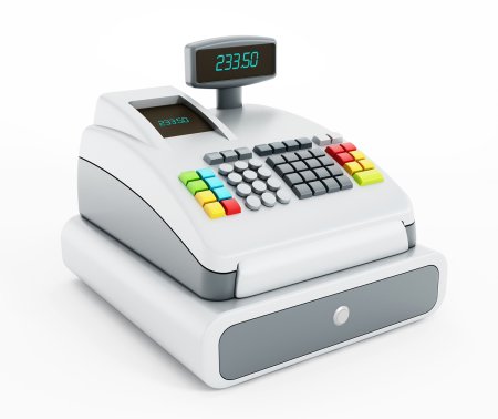 Белый кассовый аппарат