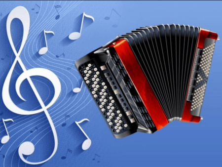 Открытка с баяном