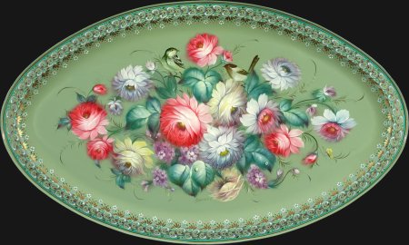 Жостовская роспись на Светлом фоне