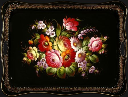 Жостовская роспись Городецкий фазан