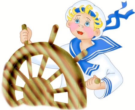 Мальчик за штурвалом корабля