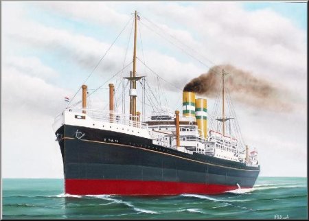 Корабль с трубами