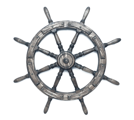 Штурвал корабля на прозрачном фоне