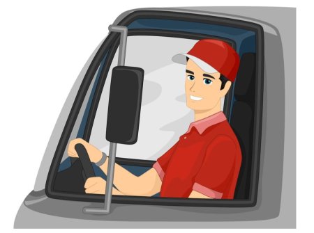 Водитель грузовика вектор