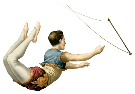 Акробат на белом фоне