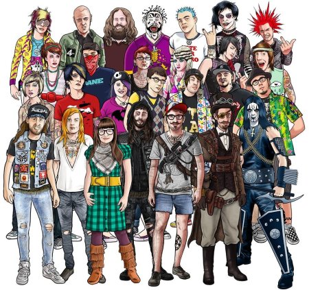 Панки готы эмо хиппи