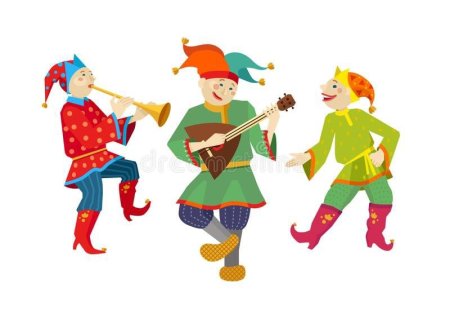 Масленица Скоморохи вектор