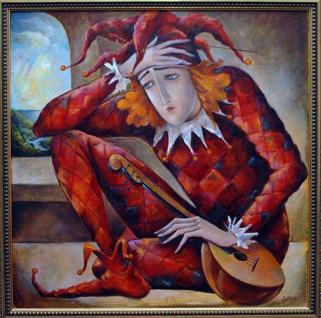 Костюм шута, скомороха Арлекин