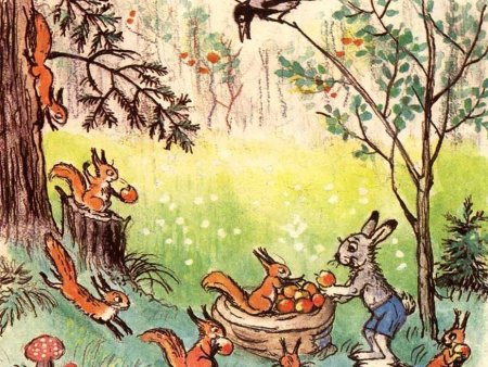 Сутеев мешок яблок иллюстрации