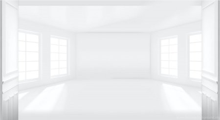 Белая комната без мебели