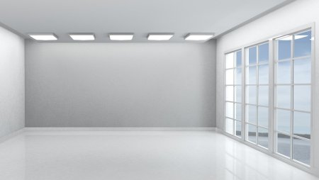 Серая комната без мебели