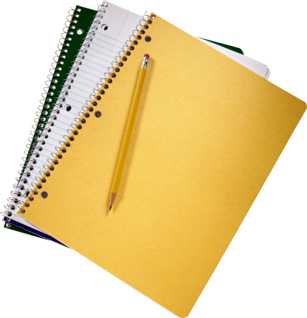 Тетрадь на прозрачном фоне