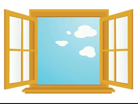 Окно на белом фоне нарисованные