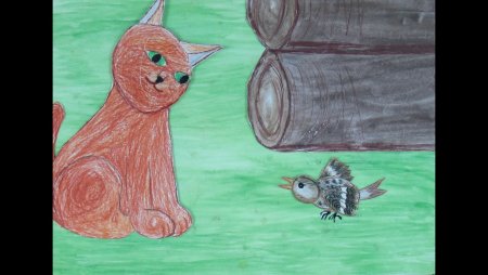 Воробьишко Горький рисунок для детей