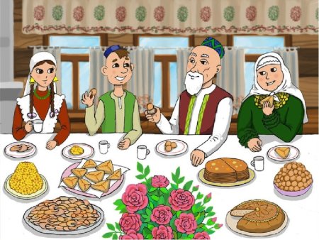Татарская семья за столом