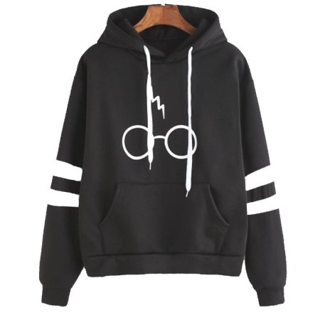 Толстовка черная Гарри Поттер с капюшоном женская