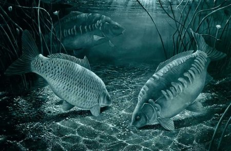 Зеркальный Карп под водой