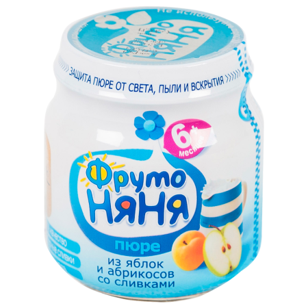 Пюре ФРУТОНЯНЯ яблоко творог (с 6 месяцев) 100 г, 12 шт.