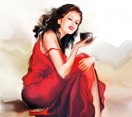 Девушка в Красном иллюстрация