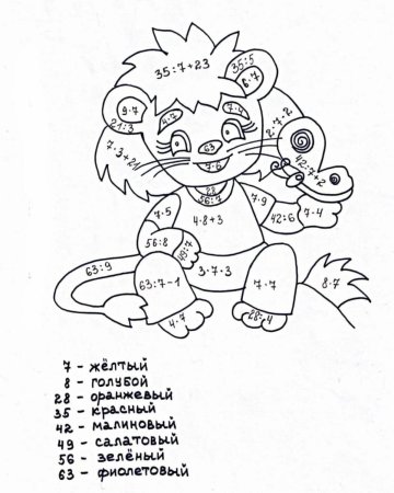 Раскраска табличное умножение и деление 3 класс