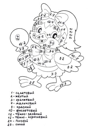 Раскраски таблица умножения и деления 2 класс на 2 и 3
