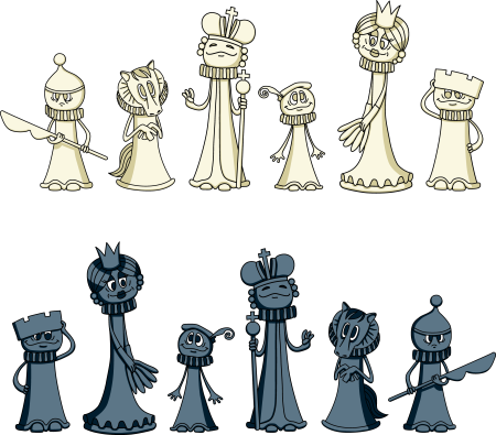 Веселые шахматные фигуры