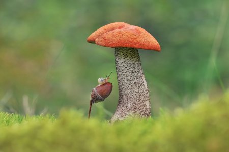 Подосиновик с улиткой