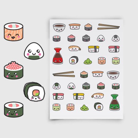 Наклейки суши