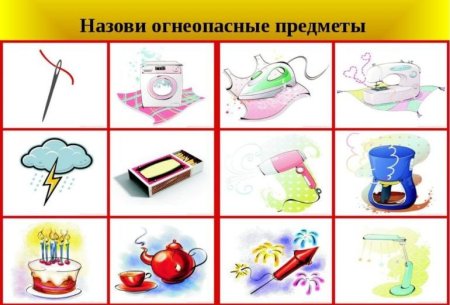 Огнеопасные предметы для дошкольников