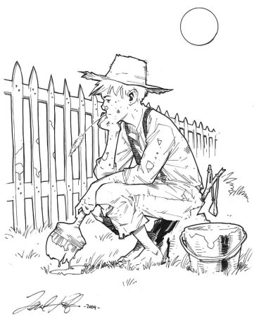 Марк Твен приключения Тома Сойера раскраска