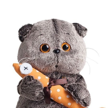 Мягкая игрушка Basik&co кот Басик с килькой 25 см