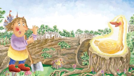 Рисунок к сказке золотой Гусь братья Гримм