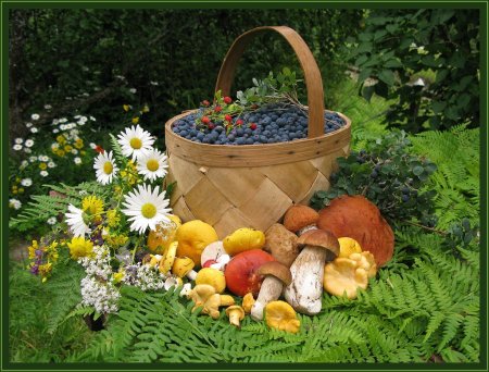 Корзинка с осенними дарами
