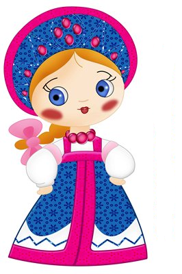 Мультяшная девочка в сарафане