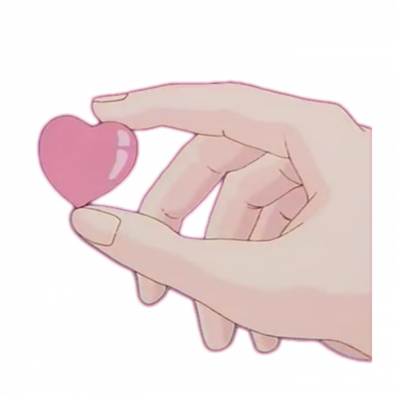 Манга розовое сердце. Сердечко пальцами. Любовные Стикеры.