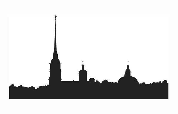 Шпиль Петропавловской крепости вектор