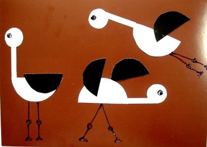 Аппликации аист из геометрических фигур (41 фото)