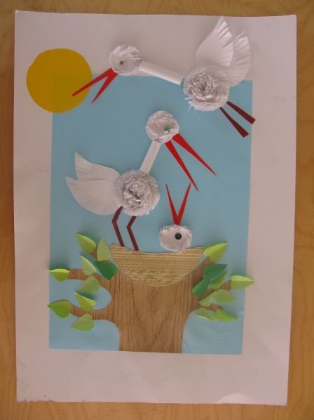 Аппликация на тему птицы