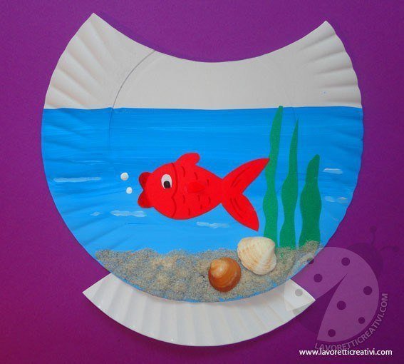 Поделка аквариум с рыбками из бумаги