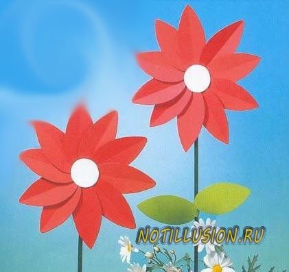 Аленький цветочек из цветной бумаги